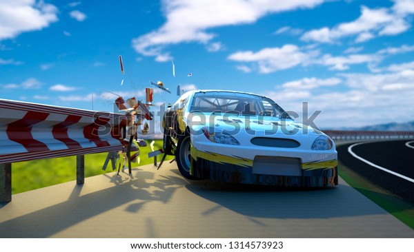 The image of failure of the sports car
3D
illustration


