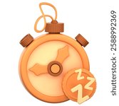 The image features an alarm clock representing rest and sleep with a sleep coin on top of it.