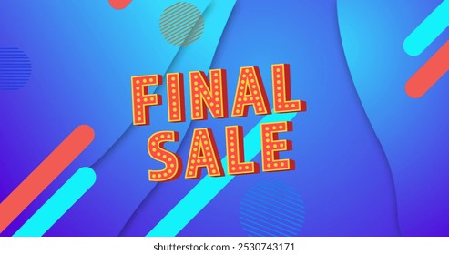 Image of final sale text banner over abstract shapes against blue gradient background. Sale discount and school education concept - Powered by Shutterstock