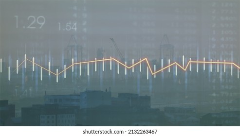 Image of financial data processing over cityscape. global finance, business and digital interface concept digitally generated image. - Powered by Shutterstock - Get 15% off with code: PIKWIZARD15