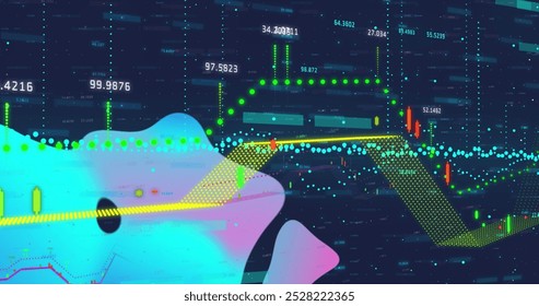 Image of financial data processing and statistics. Global business, finances, computing and data processing concept digitally generated image.