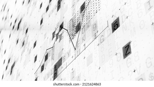 Image of financial graph over data processing on white background. global connections, business, digital interface, technology and networking concept digitally generated image.