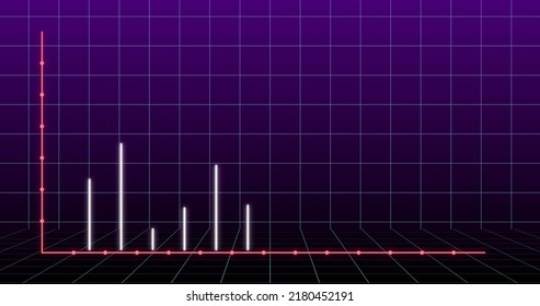 Image of financial graph over violet background. Math, statistics, finance, economy and technology concept digitally generated image.