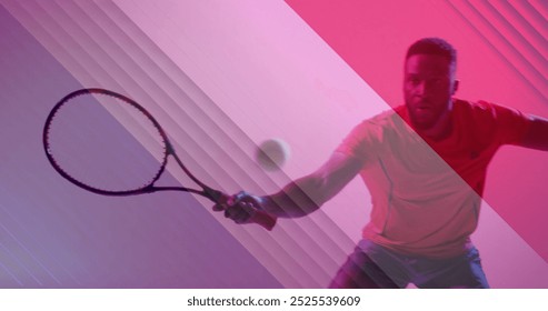 Image of flag of france over african american male tennis player. Sports, competition and active lifestyle concept digitally generated image. - Powered by Shutterstock