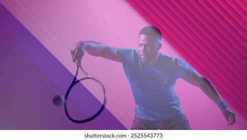 Image of flag of france over african american male tennis player. Sports, competition and active lifestyle concept digitally generated image. - Powered by Shutterstock