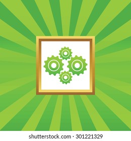 Image Four Cogs Golden Frame On Stock Illustration 301221329