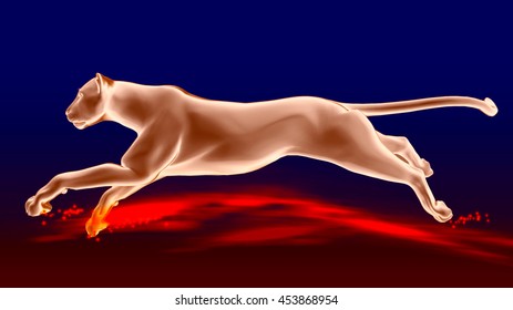 The Image Of A Gepard  3D Illustration