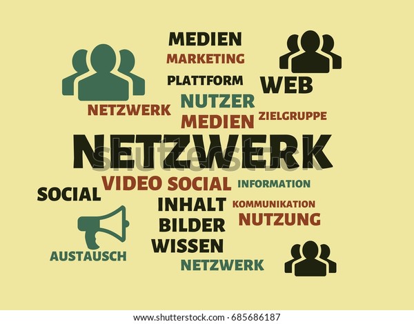 Image German Word Network Series Images Stock Illustration