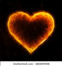 Image Heart Fiery Heart Burning Symbol Stock Illustration 1804094908 ...