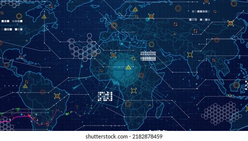 Image Icons Data World Map On Stock Illustration 2182878459 | Shutterstock