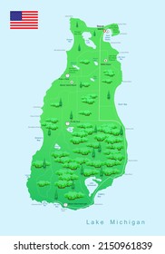 Image Illustration Beaver Island (Michigan) Map