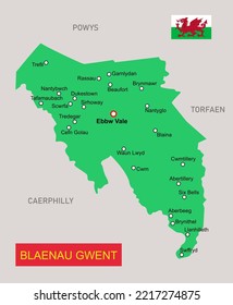 Image Illustration Blaenau Gwent Map In Wales