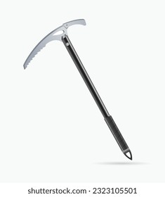 Image illustration climbing equipment. Ice ax on a white background