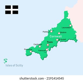 Image Illustration Cornwall Map In England