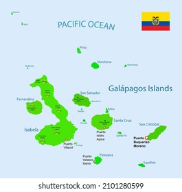 Image Illustration Galapagos Islands Map