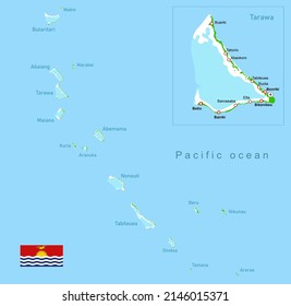 Image Illustration Gilbert Islands Kiribati Map Stock Illustration