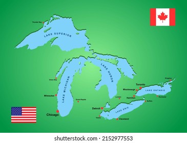 Image Illustration Great Lakes Map