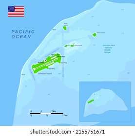 Image Illustration Johnston Island Atoll Map Stock Illustration ...