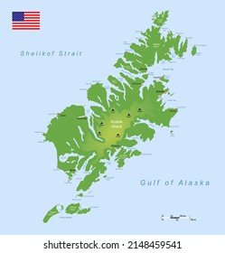 Image illustration Kodiak Island (Alaska) map