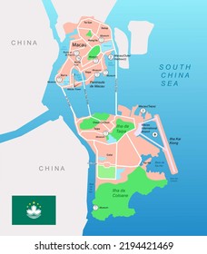 Image Illustration Macau (Macao) Map