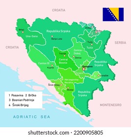 489 Administrative Map Of Bosnia Herzegovina Images, Stock Photos ...