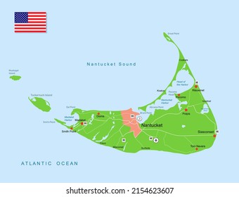 Image Illustration Nantucket Island Map