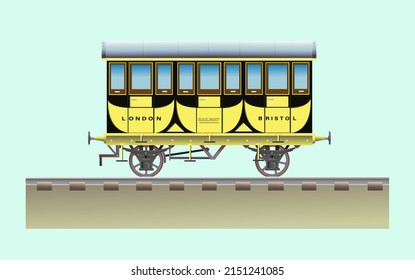 Image Illustration Old Passenger Train Car