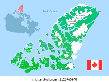 Image Illustration Queen Elizabeth Islands Map