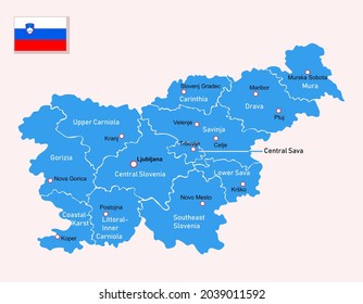 Image Illustration Slovenia Regions Map