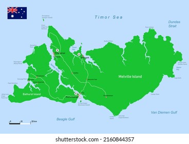 Image Illustration Tiwi Islands (Australia) Map