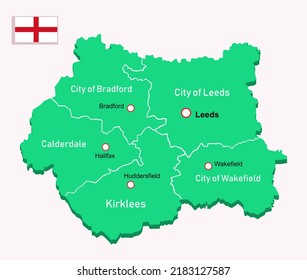 Image Illustration West Yorkshire Map In England