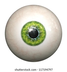 An Image Of An Isolated Green Eyeball