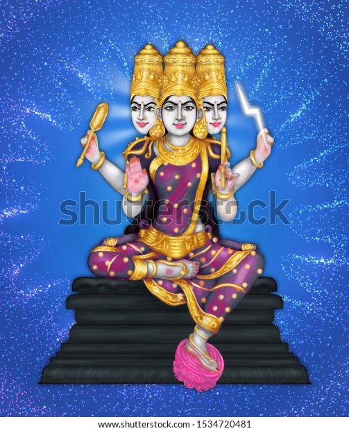 Image Laagini Devi 3headed Hindu Goddess Stock Illustration 1534720481