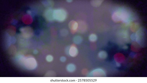 Image of light spots moving on black background. Social media and digital interface concept digitally generated image.