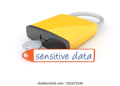 An Image Of A Lock With The Text Sensitive Data