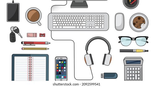 Image of make it your spot text on memo note over laptop and office items on white background. national clean your desk day concept digitally generated image.