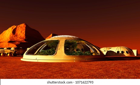 The Image Of Mars Base 3D Illustration
