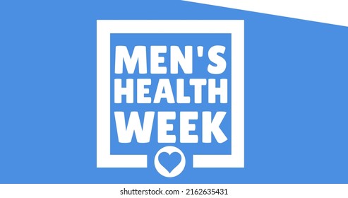 Image Of Mens Health Week Text Over Blue Background. Mens Health Week Concept Digitally Generated Image.