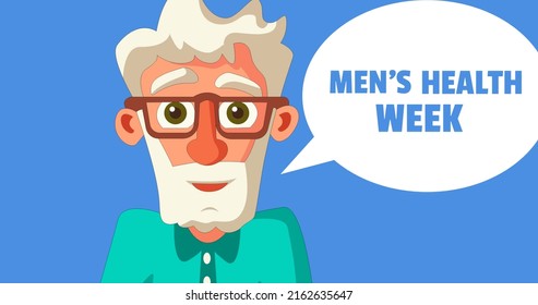 Image Of Mens Health Week Text Over Old Men. Mens Health Week Concept Digitally Generated Image.