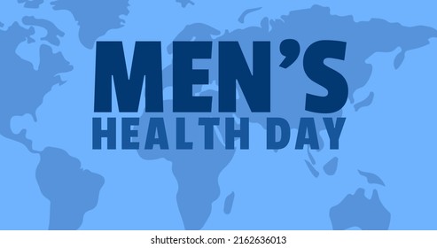 Image Of Mens Health Week Text Over World Map. Mens Health Week Concept Digitally Generated Image.