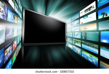 Image Of Multiple Computer Screens With Various Images