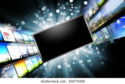 Image Of Multiple Computer Screens With Various Images