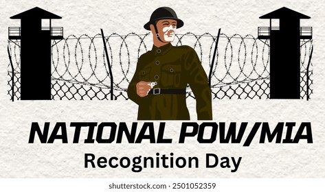 Image for National POW MIA Recognition Day, honoring U.S. military prisoners of war and those missing in action. Features symbolic elements like the Missing Man Table or POW MIA flag. Ideal for comme - Powered by Shutterstock