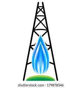 An Image Of A Natural Gas Fracking Icon.