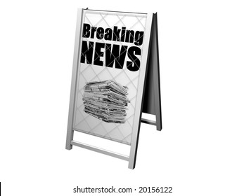 Image Of A News Board With The Headling Breaking News