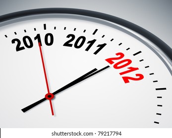 An image of a nice clock with 2010 2011 2012