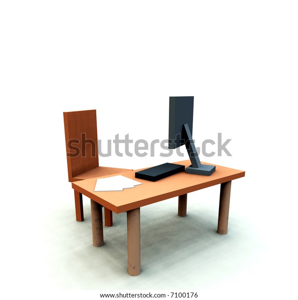 Image Officework Environment Contains Desk Chair Stock