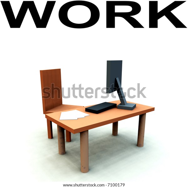 Image Officework Environment Contains Desk Chair Stock Image