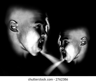 A image of a pair of men in terrible expressive sorrow. Or they could have a headpain.