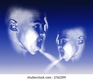 A image of a pair of men in terrible expressive sorrow. Or they could have a headpain.